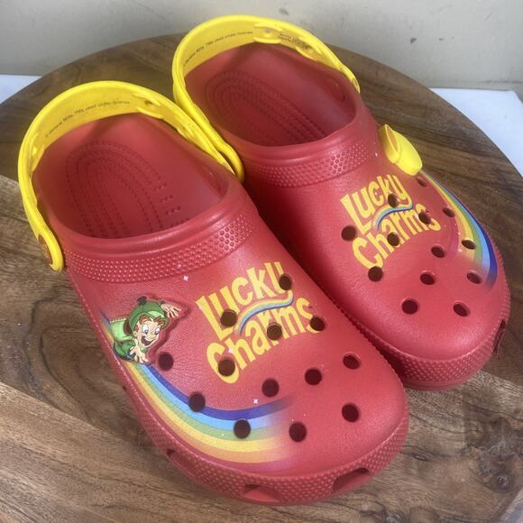 Crocs Lucky Charms Womens Red Yellow Size 9 Classic Clogs Sandals - Picture 8 of 12